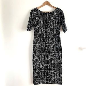 Black & White Bodycon Pencil Dress Women’s 6 Medium Work/Business/Cocktail